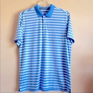 IZOD Men's Large Blue Stripe Golf Polo